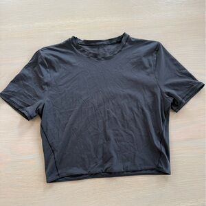 lululemon athletica Wundermost Nulu Black Cropped Short Sleeve Tee